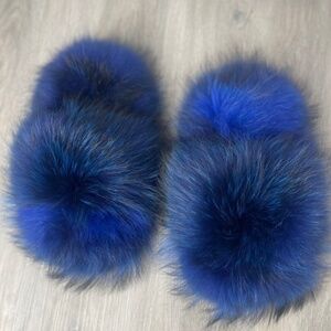 Real fur slides